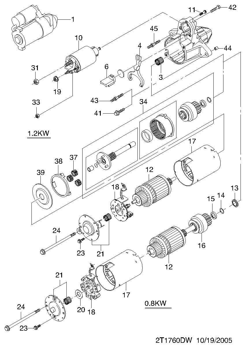 DAEWOO 25187957 - Motorino d'avviamento autozon.pro