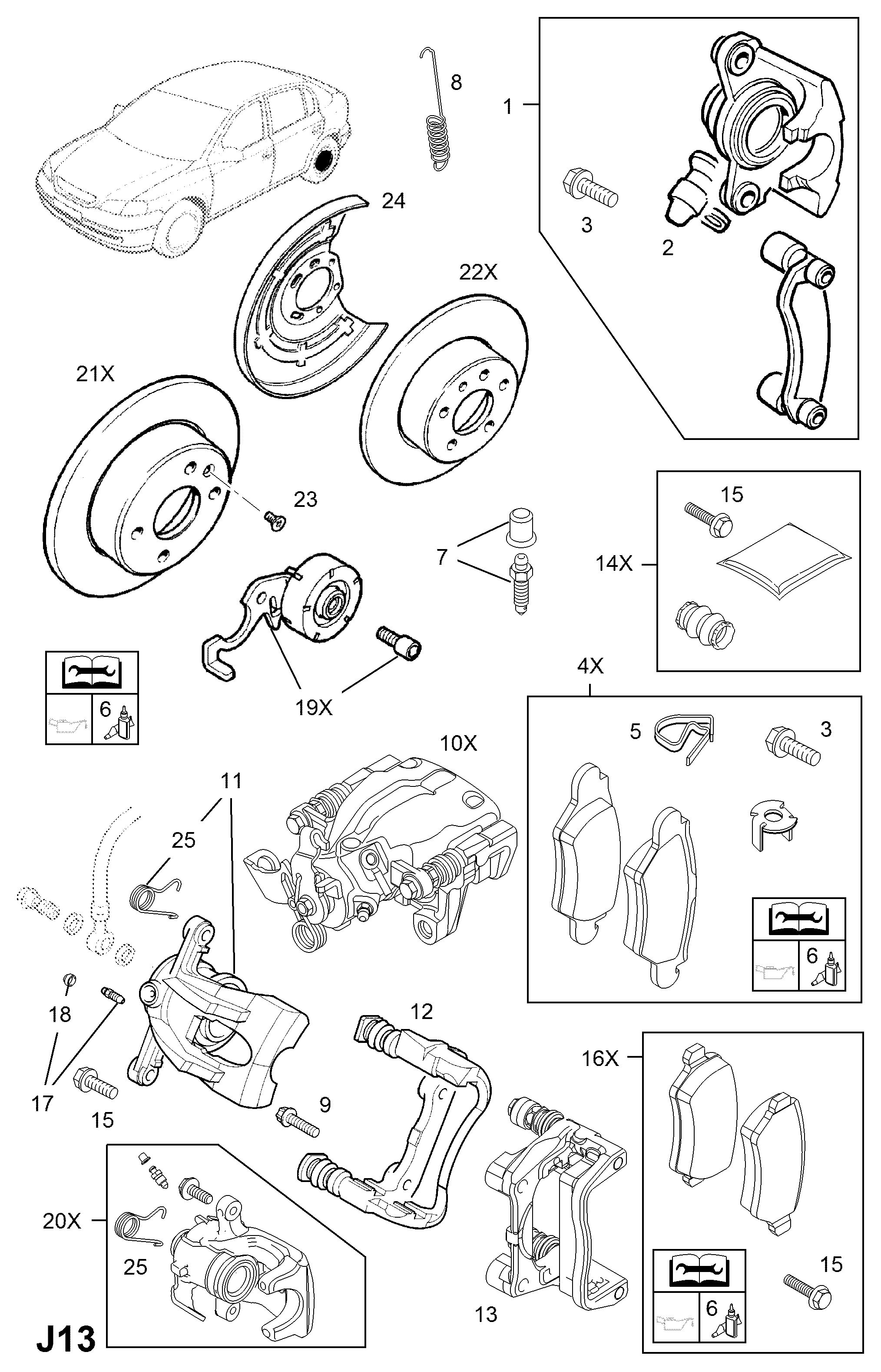 Vauxhall 16 05 967 - Kit pastiglie freno, Freno a disco autozon.pro