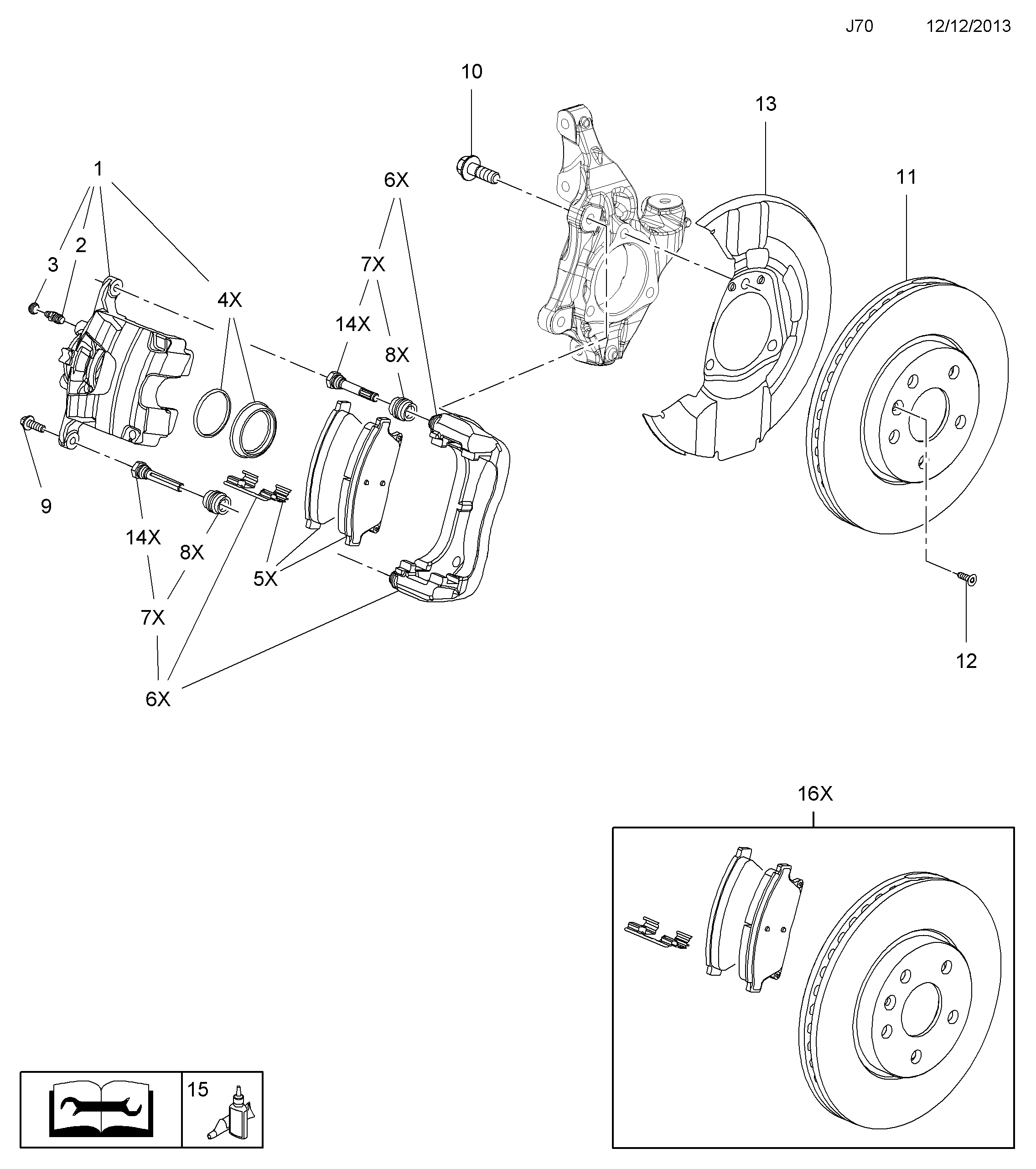 Opel 1605263 - Kit pastiglie freno, Freno a disco autozon.pro