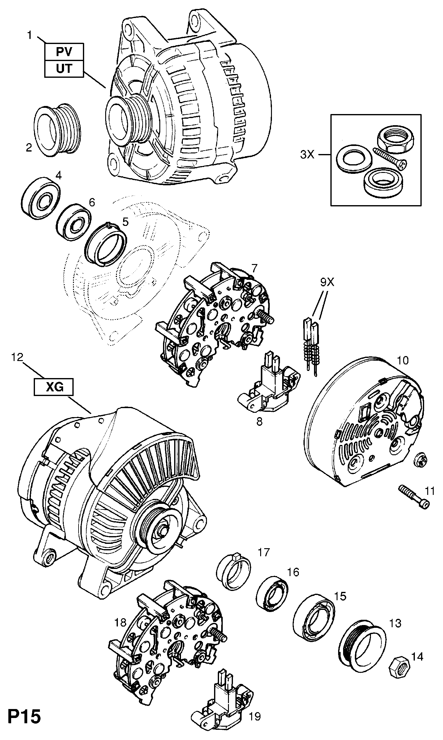 Opel 12 05 557 - Raddrizzatore, Alternatore autozon.pro