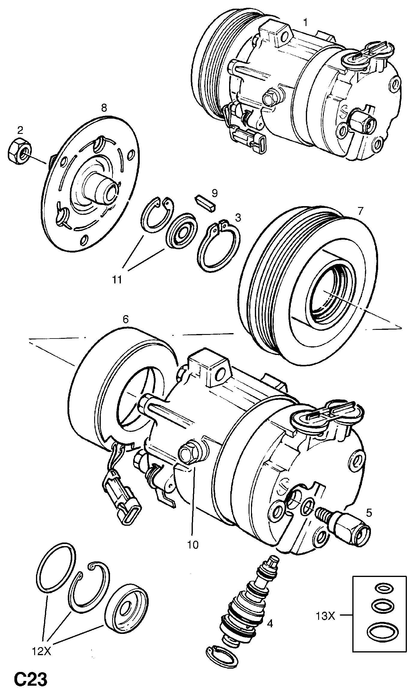 Opel 18 54 043 - Compressore, Climatizzatore autozon.pro