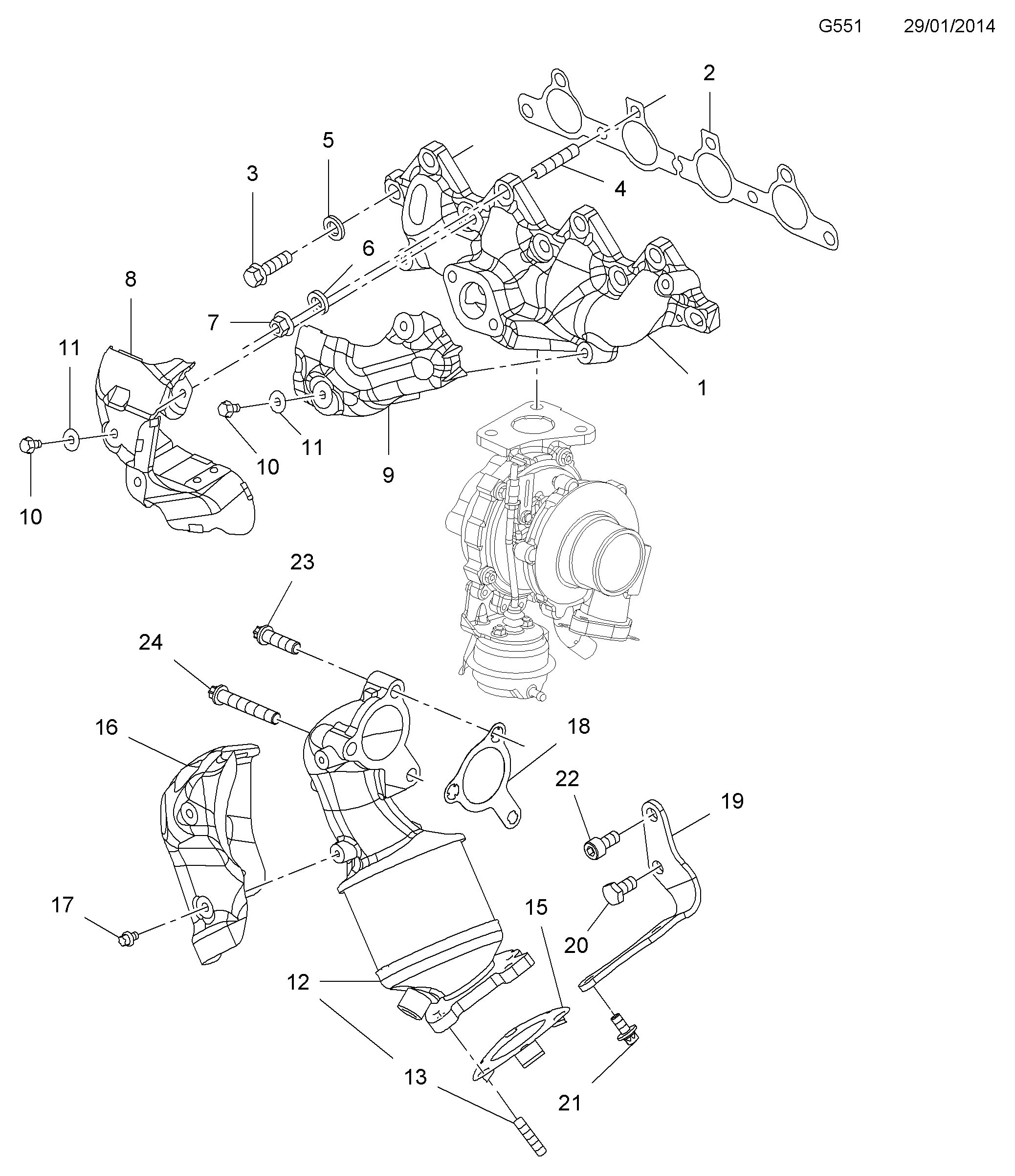 Opel 854897 - Guarnizione, Tubo gas scarico autozon.pro