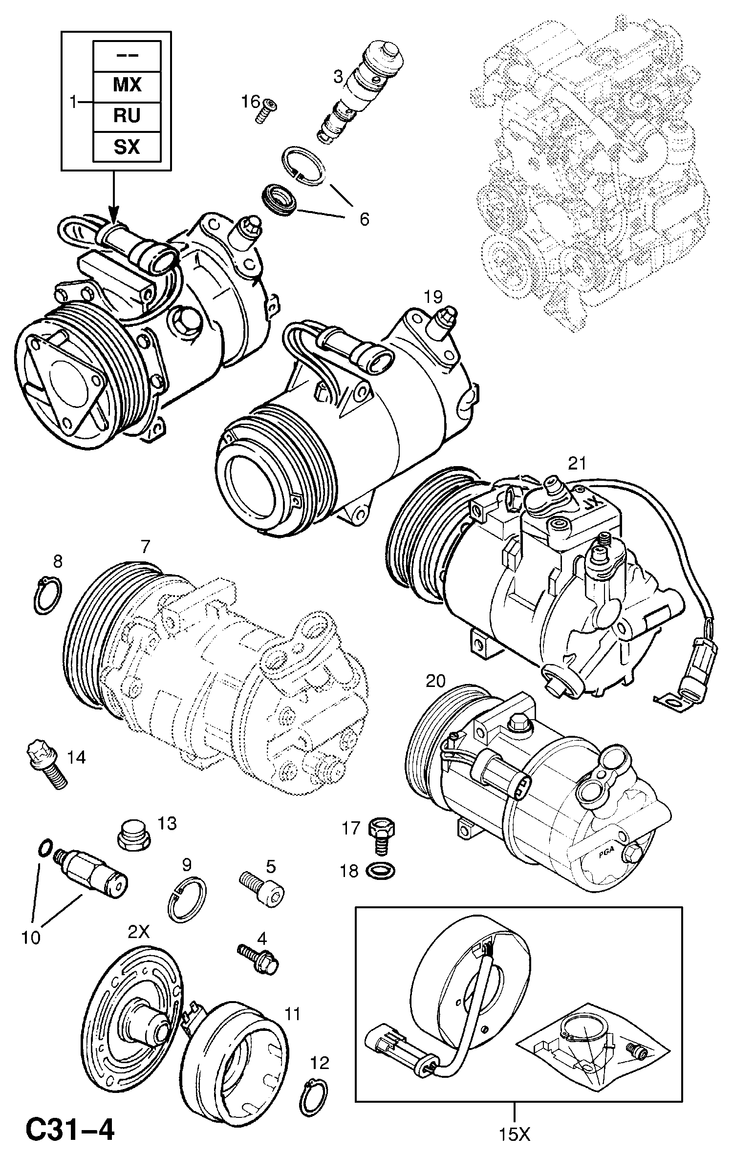 Vauxhall 68 54 031 - Compressore, Climatizzatore autozon.pro