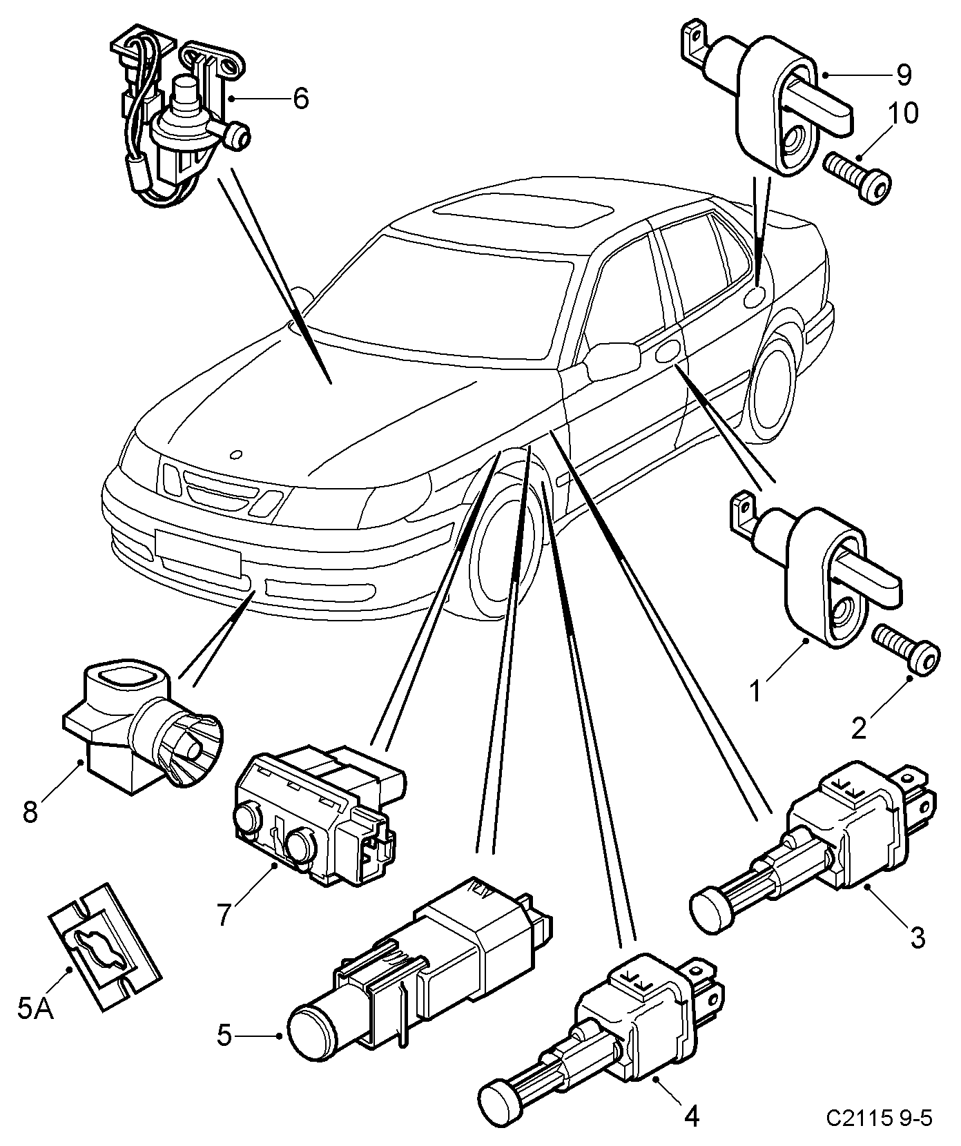 SAAB 90245780 - Interruttore luce freno autozon.pro