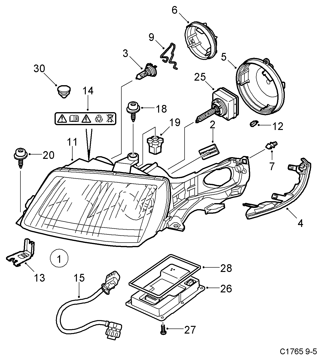 SAAB 54 02 433 - Lampadina, Faro di profondità autozon.pro