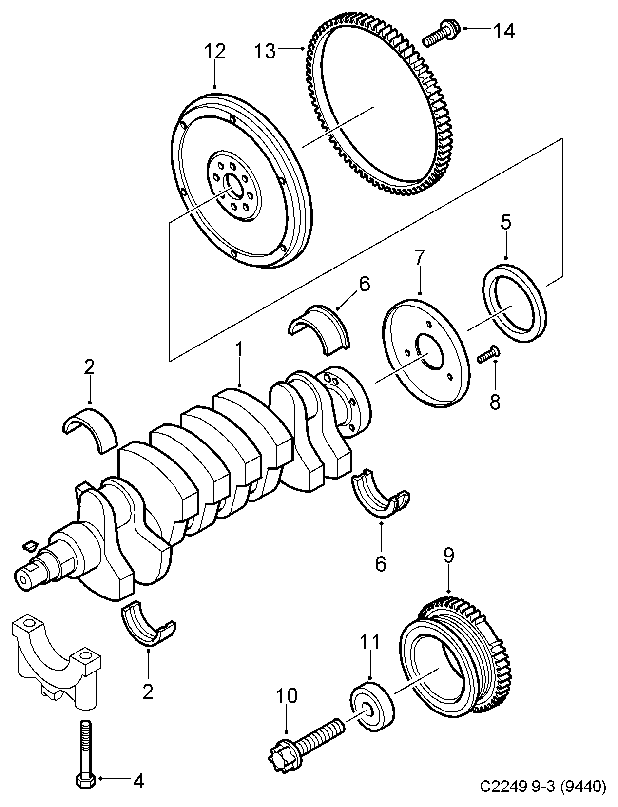 Opel 90 352 112 - Paraolio, Albero a gomiti autozon.pro