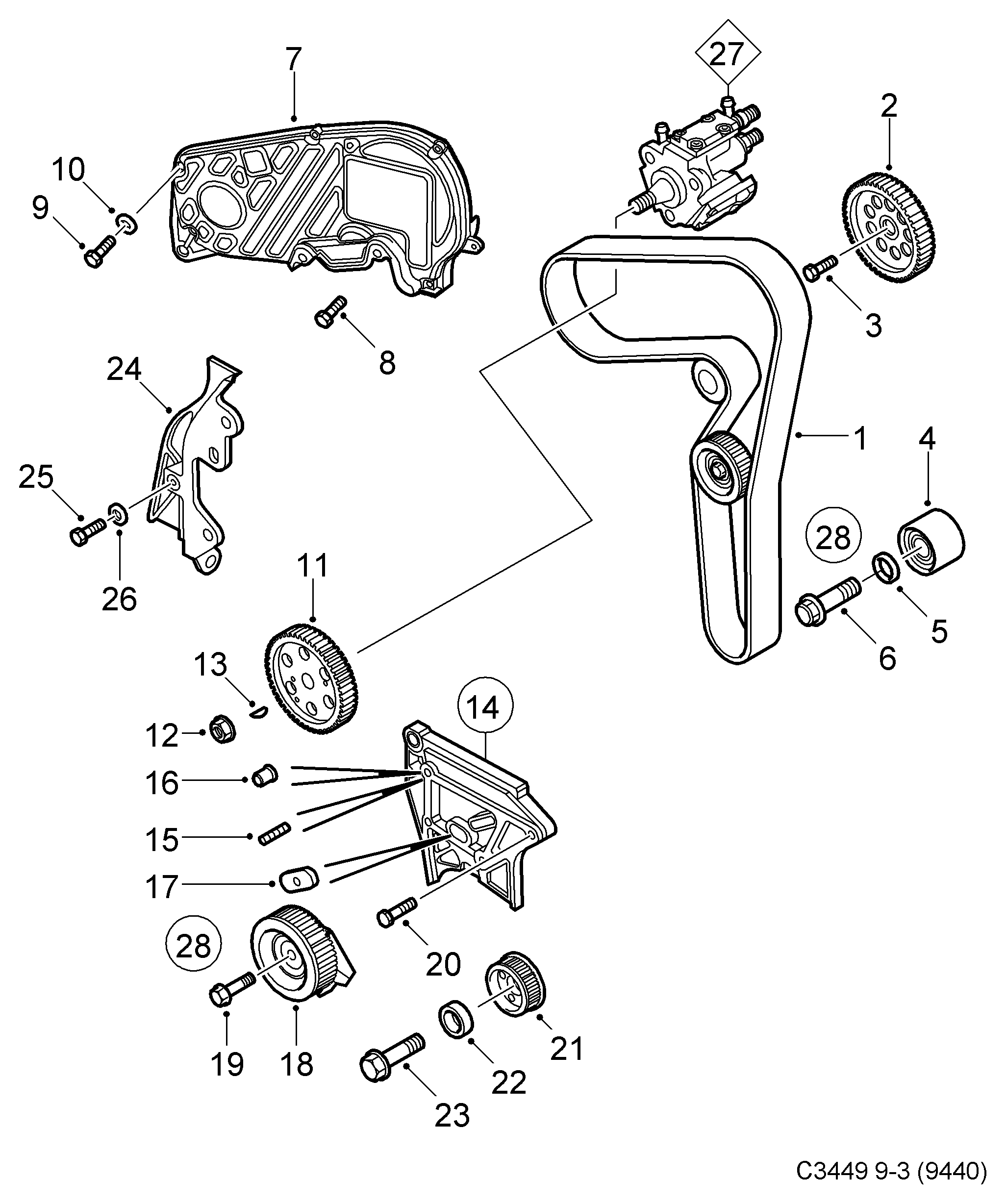 GMC 93178816 - Rullo tenditore, Cinghia dentata autozon.pro