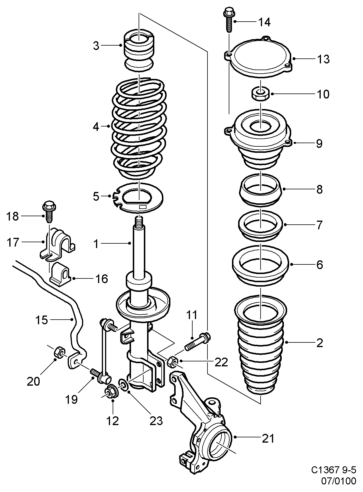 SAAB 52 36 823 - Asta / Puntone, Stabilizzatore autozon.pro