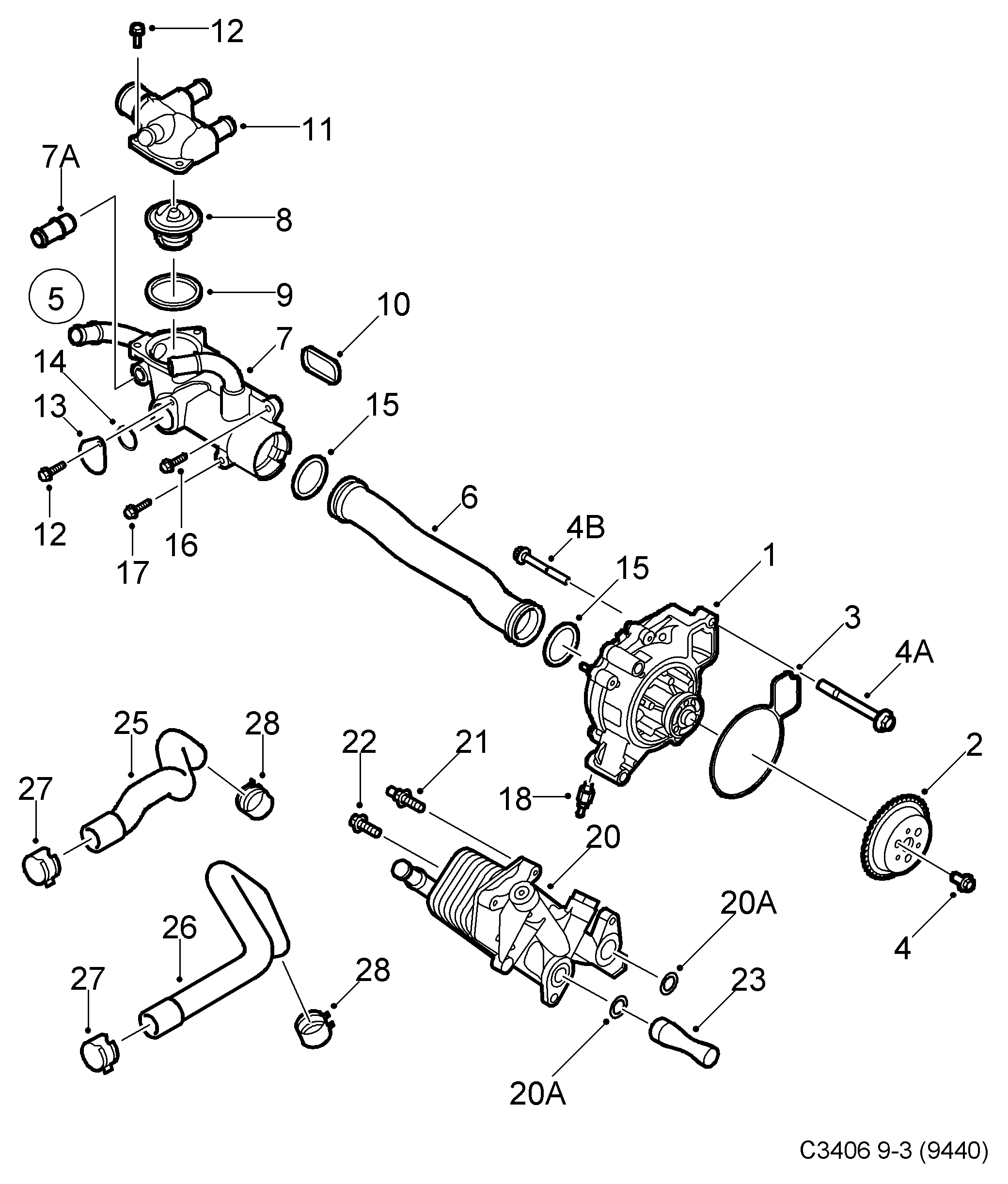 SAAB 93195308 - Pompa acqua autozon.pro