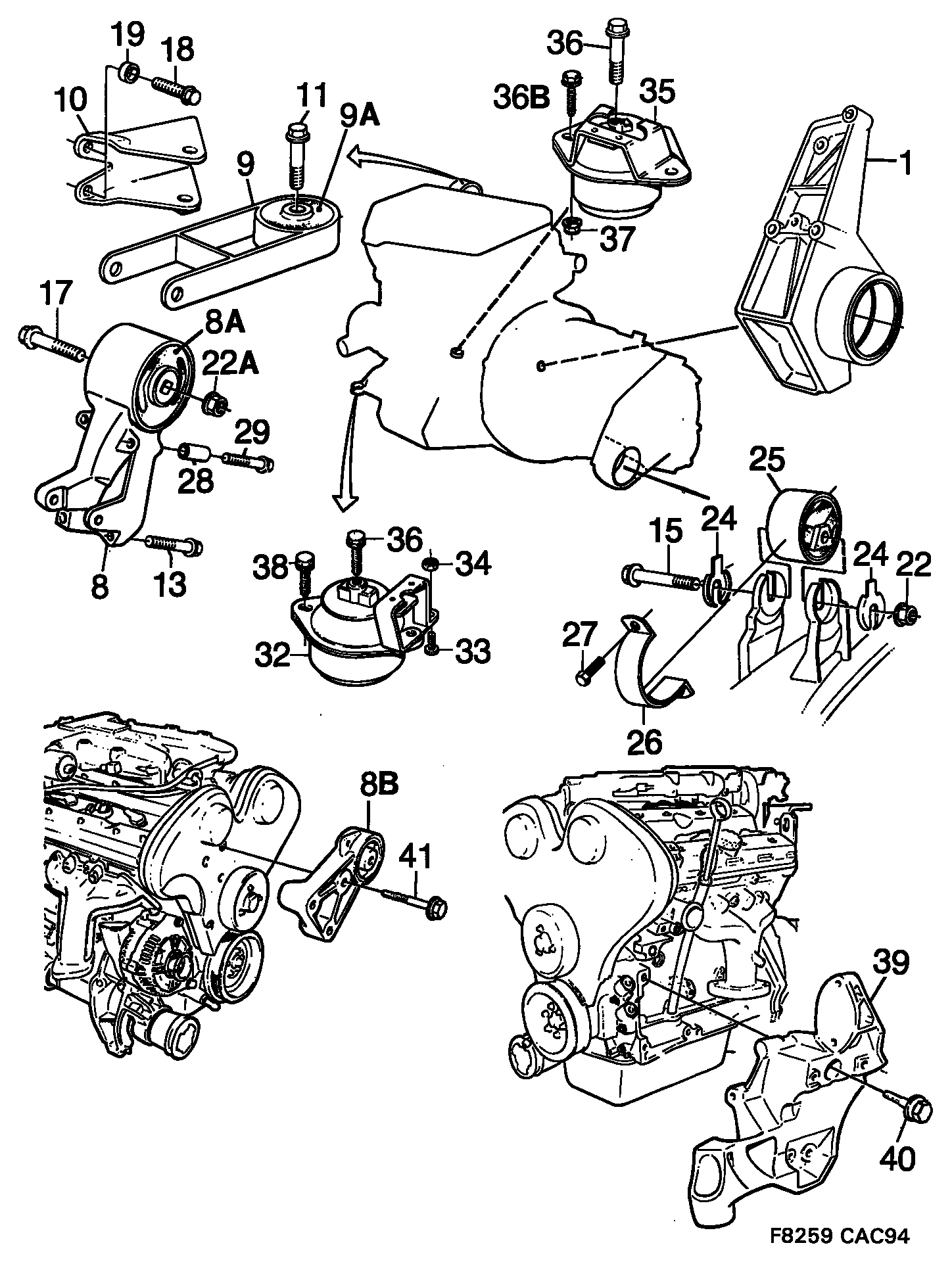 SAAB 75 76 333 - Sospensione, Motore autozon.pro