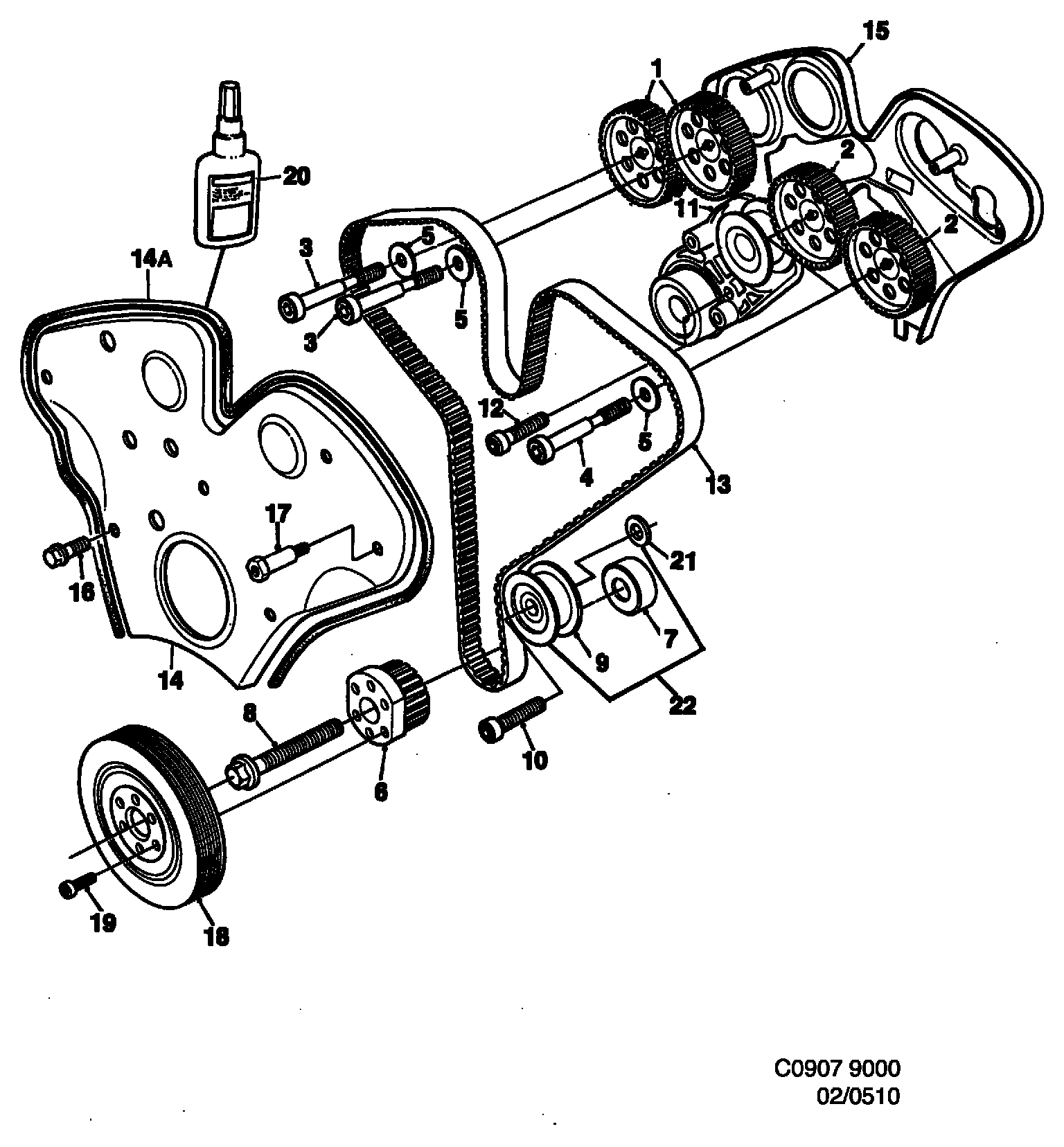 SAAB 46 23 906 - Tendicinghia, Cinghia dentata autozon.pro