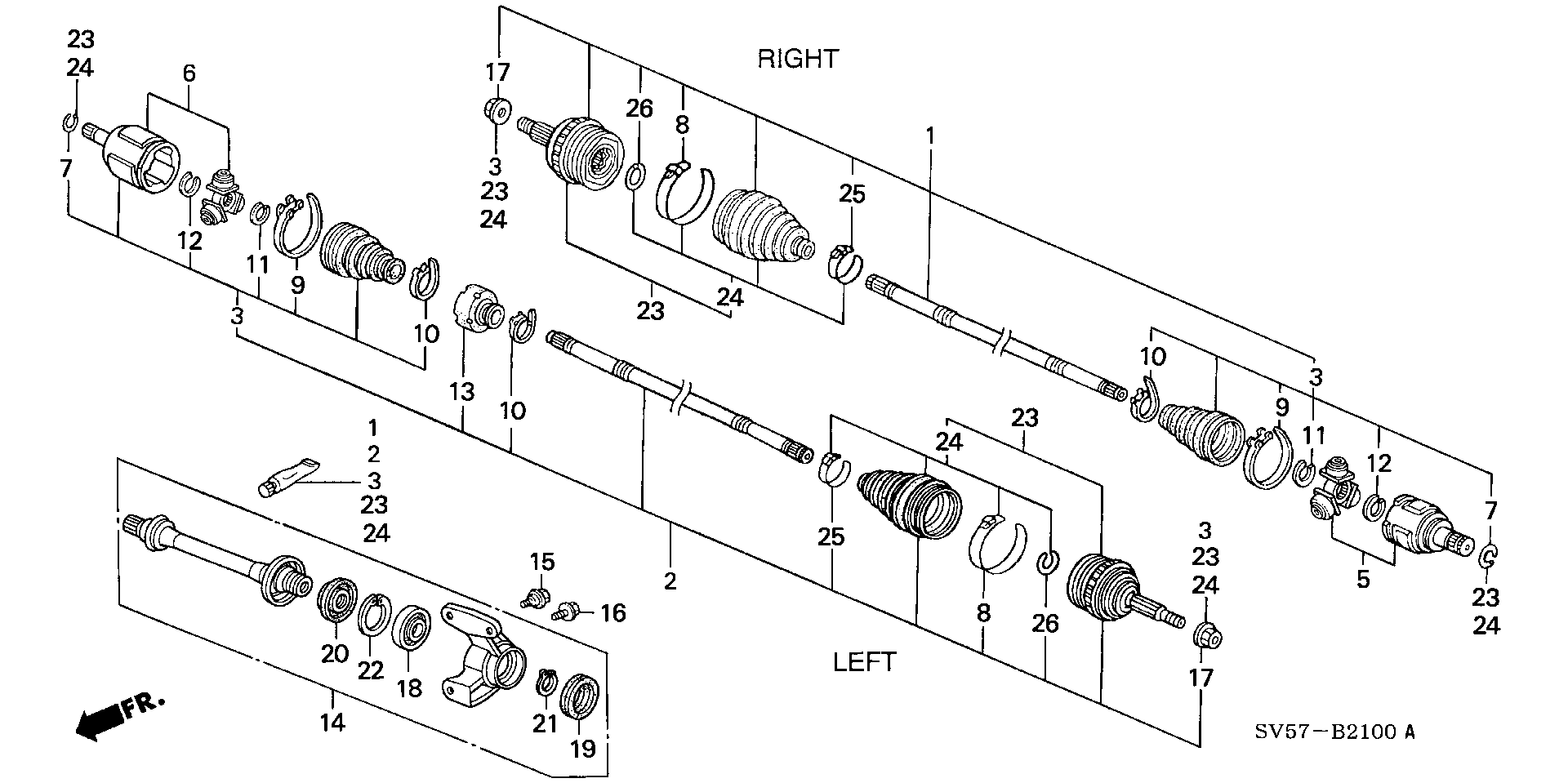 Honda 44010SV1951 - Kit giunti, Semiasse autozon.pro