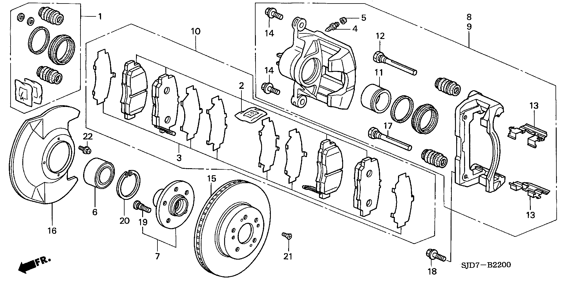 Honda 45022-SJF-305 - Kit pastiglie freno, Freno a disco autozon.pro