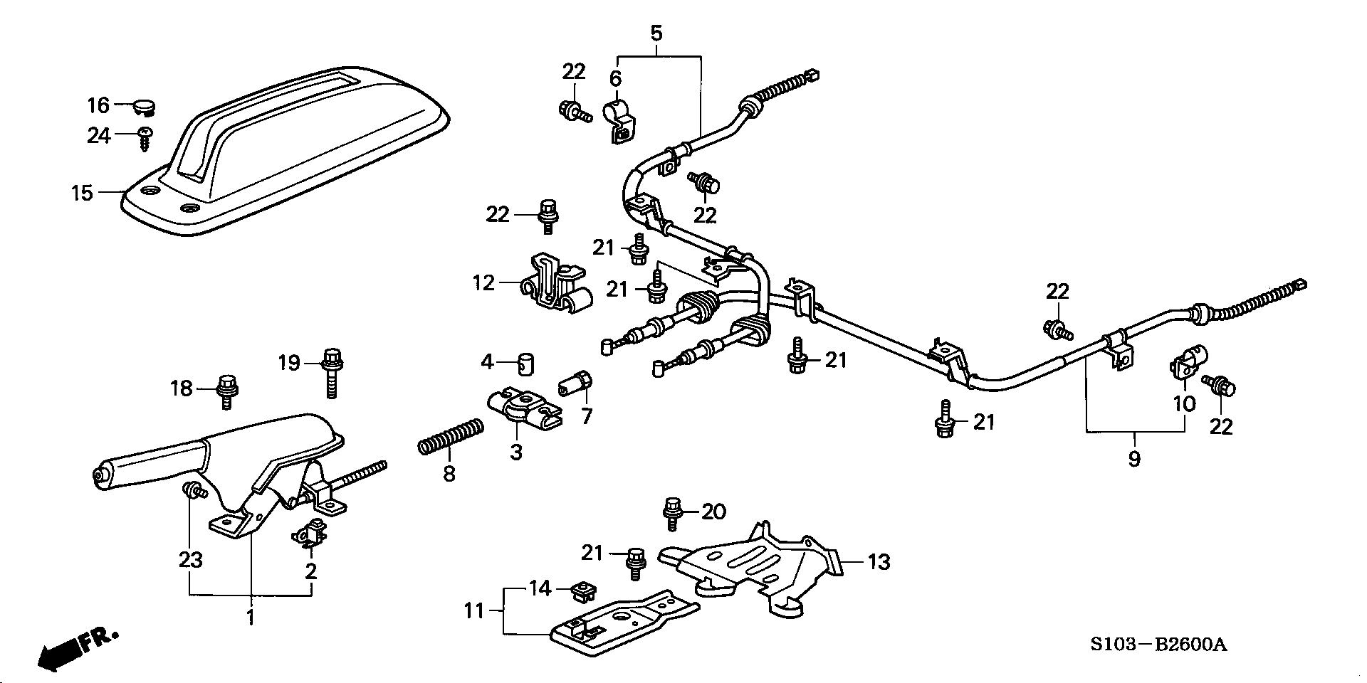 Honda 47560-S10-A03 - Cavo comando, Freno stazionamento autozon.pro