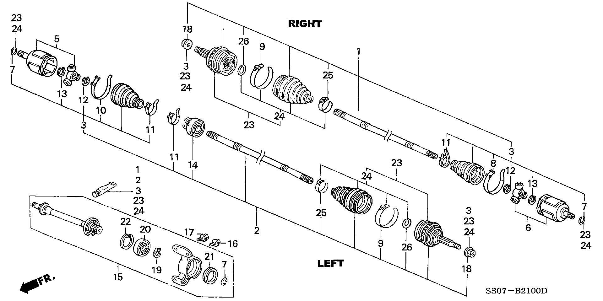 Honda 44010-SS0-981 - Kit giunti, Semiasse autozon.pro