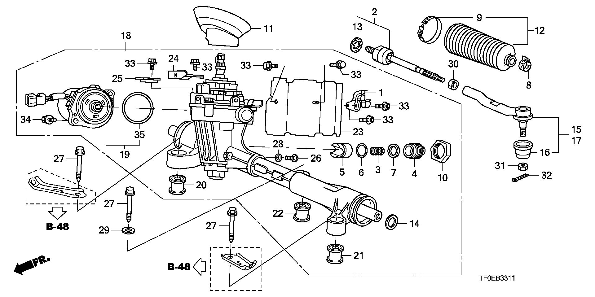 Honda 53560-TF0-003 - Testa barra d'accoppiamento autozon.pro