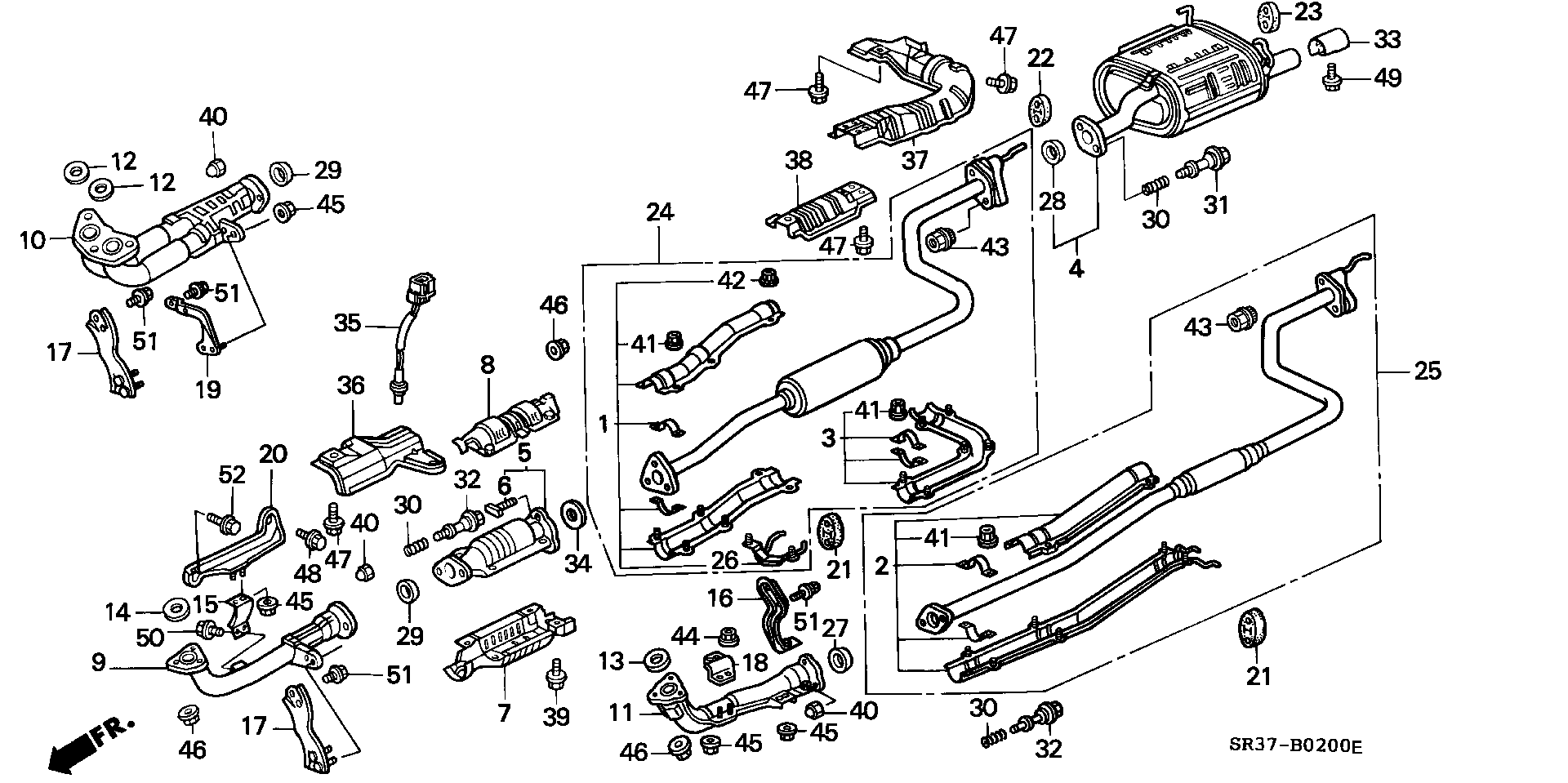 Honda 90115 SH3 J30 - Dado, Collettore gas scarico autozon.pro