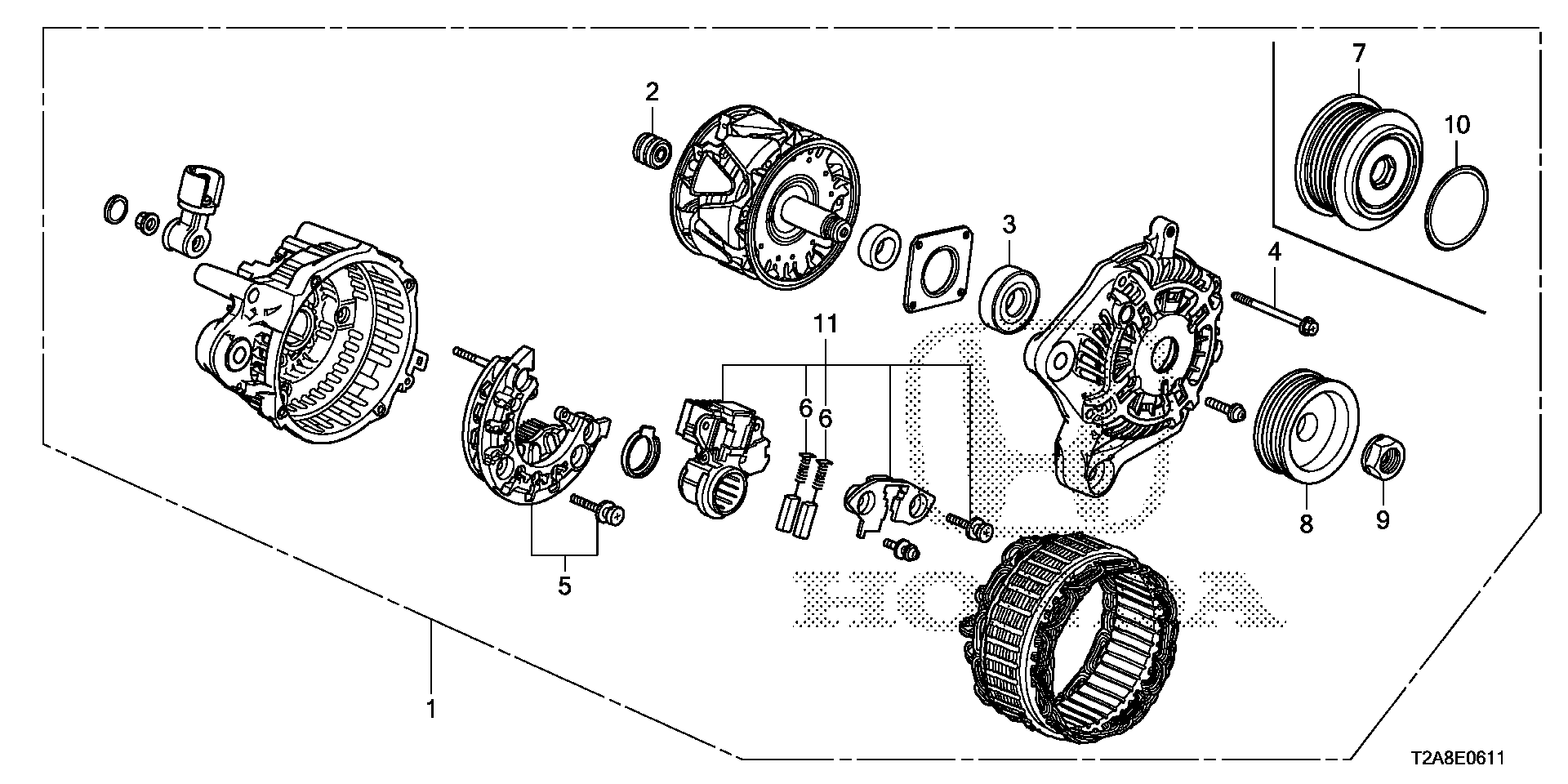 Honda 311405A2A01 - Spazzola in carbone, Alternatore autozon.pro