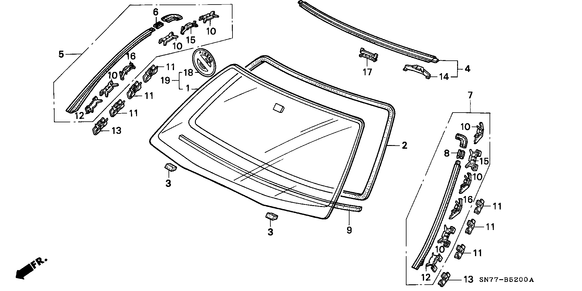 Honda 73151 SN7 G00 - Modanatura decorativa / protettiva, Parabrezza autozon.pro