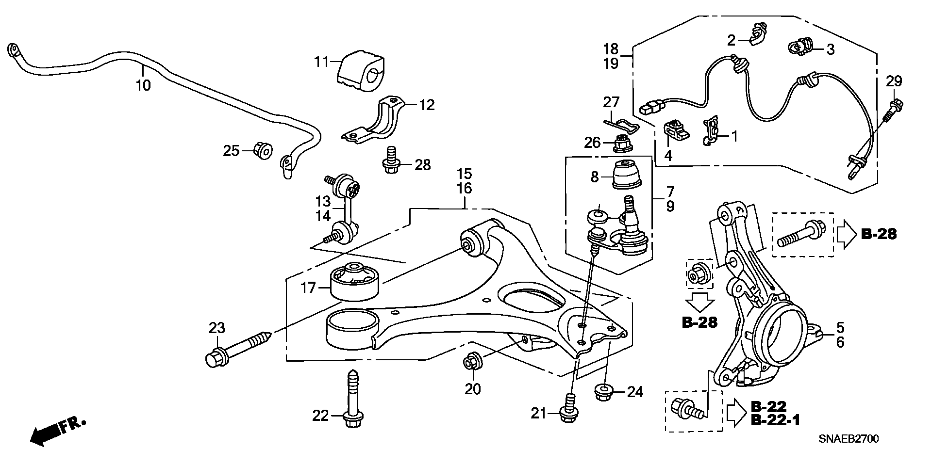 Honda 51350-SNA-A03 - Braccio oscillante, Sospensione ruota autozon.pro