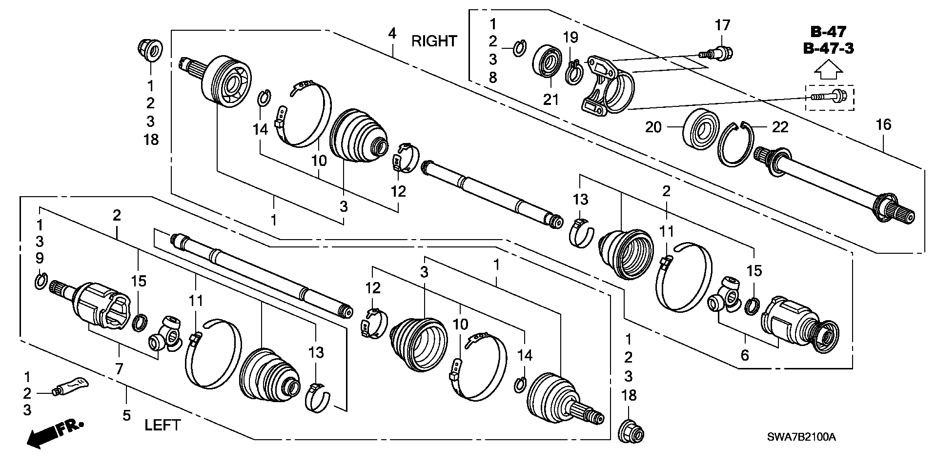 Honda 44018SWET00 - Cuffia, Semiasse autozon.pro