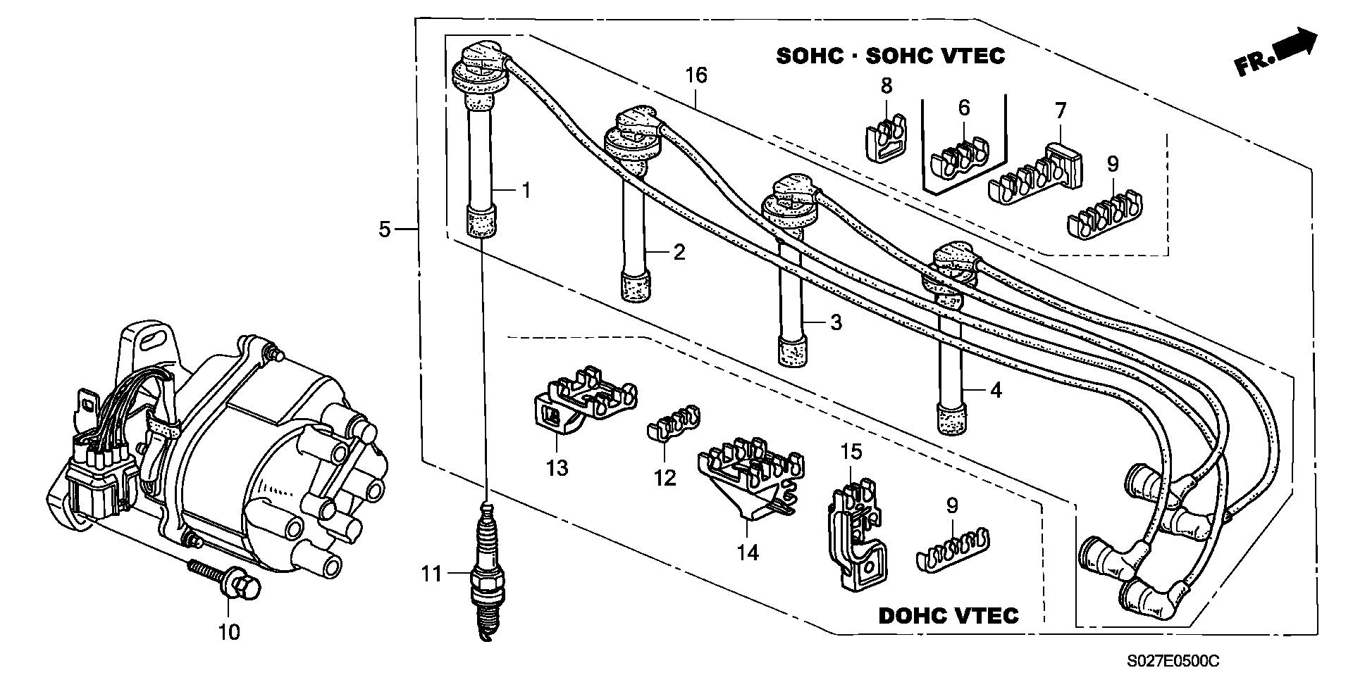 Honda 32722-P2F-A03 - Kit cavi accensione autozon.pro