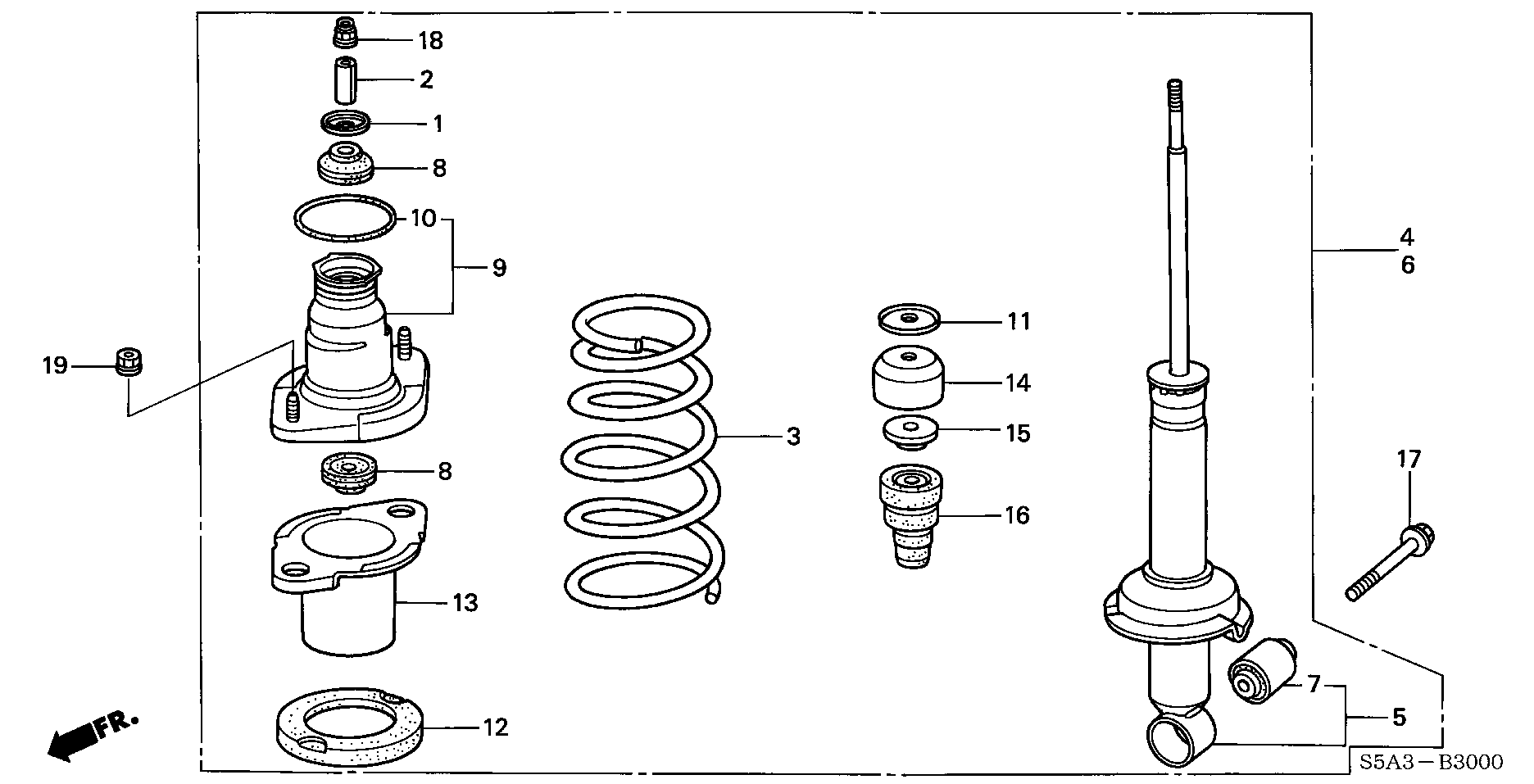 Honda 52611-S5A-G52 - Ammortizzatore autozon.pro