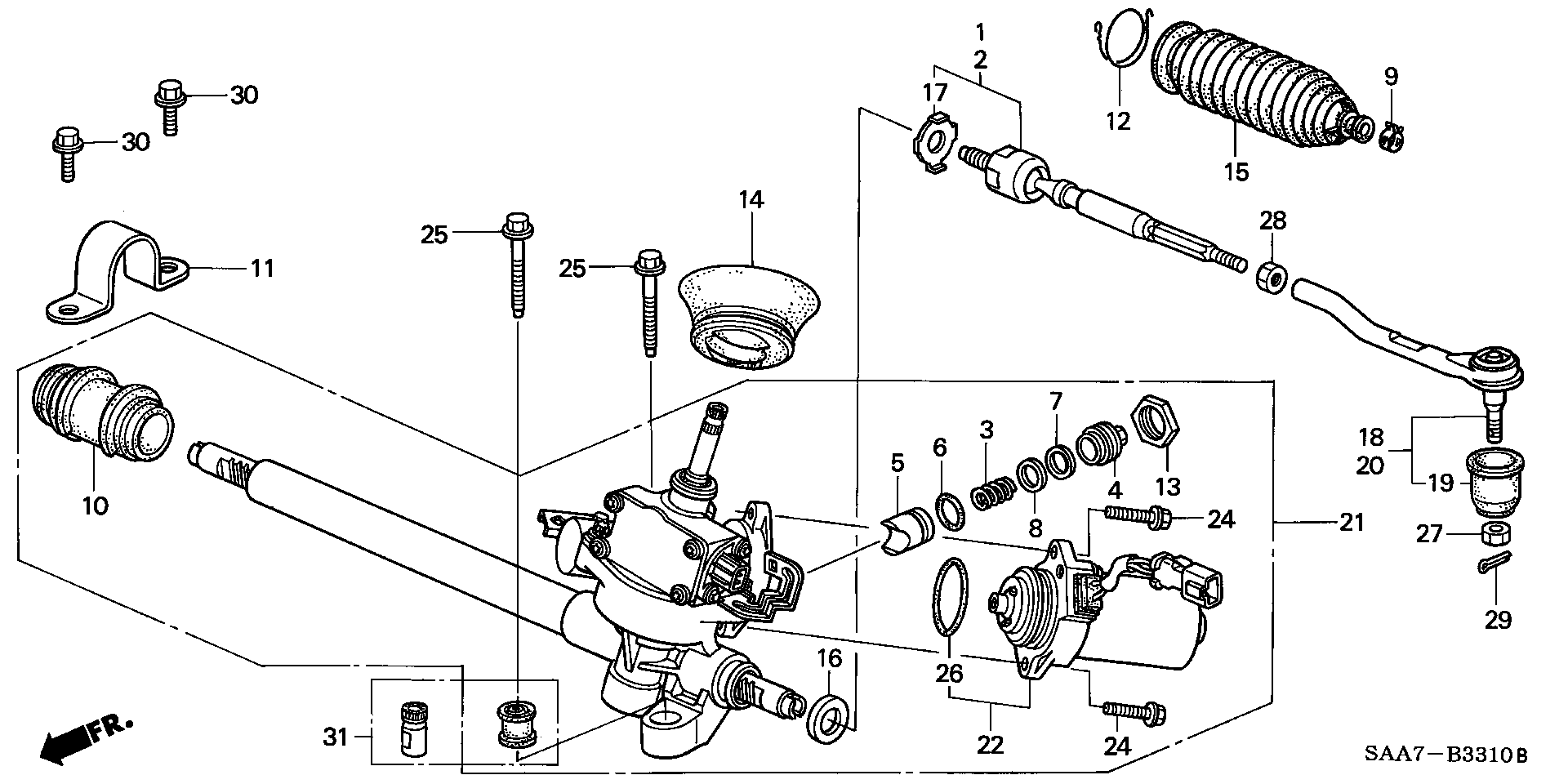 Honda 53560-SAA-003 - Testa barra d'accoppiamento autozon.pro