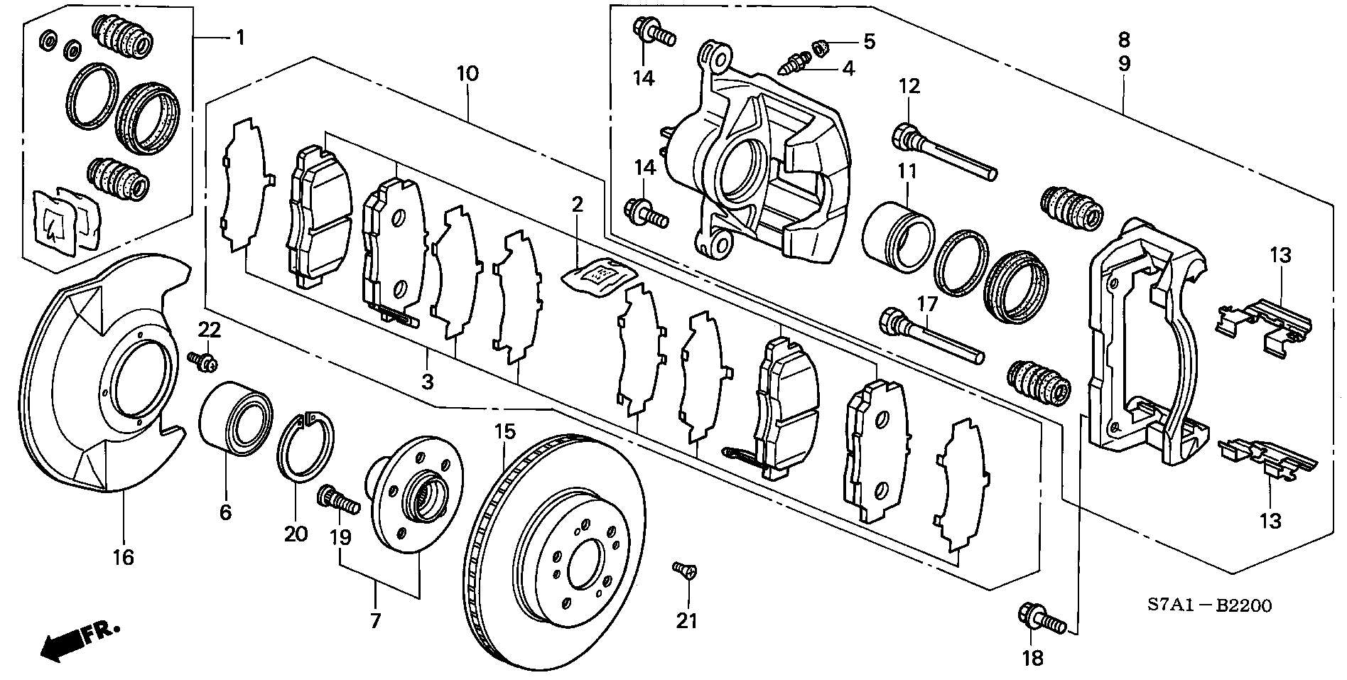 Honda 06450S7AE50 - Kit pastiglie freno, Freno a disco autozon.pro