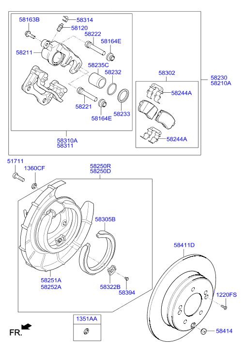 Hyundai 58302-3SA20 - Kit pastiglie freno, Freno a disco autozon.pro