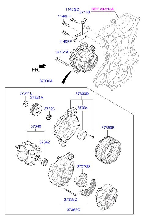 Hyundai 37300-03355 - Alternatore autozon.pro