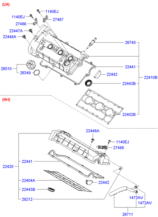 KIA 22441-37110 - Guarnizione, Copritestata autozon.pro