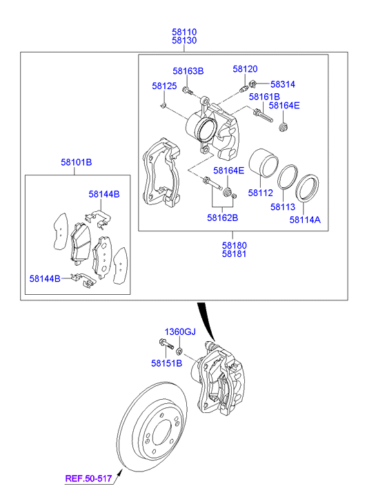 Hyundai 58101-2VA20 - Kit pastiglie freno, Freno a disco autozon.pro