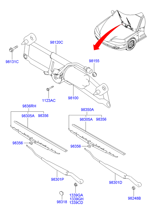 KIA 9835024511 - Spazzola tergi autozon.pro