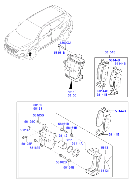 KIA 58101-D7A10 - Kit pastiglie freno, Freno a disco autozon.pro