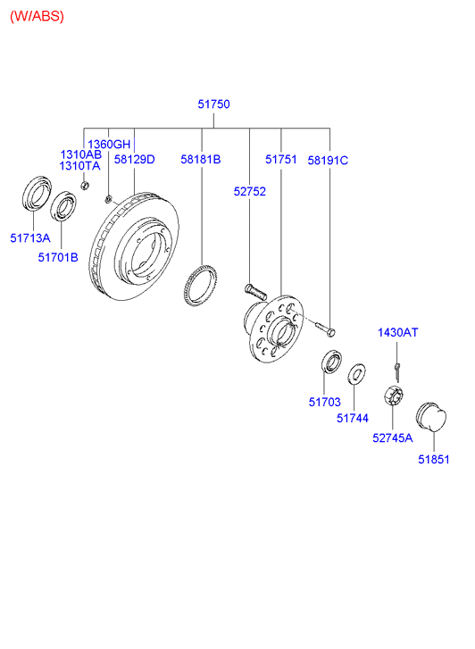 KIA 51830-44000 - Kit cuscinetto ruota autozon.pro