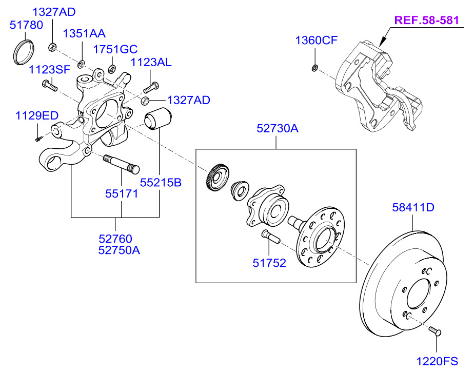 KIA 517523D000 - Bullone ruota autozon.pro