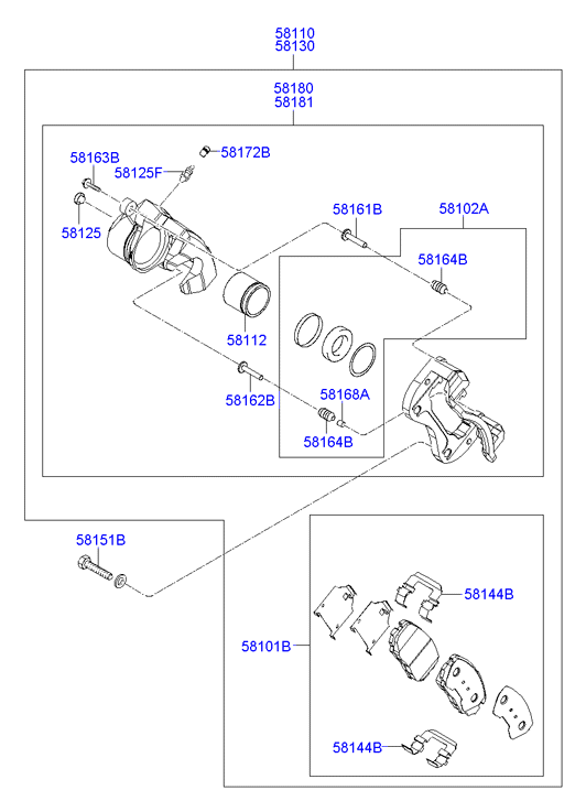 KIA 58101-3KA20 - Kit pastiglie freno, Freno a disco autozon.pro