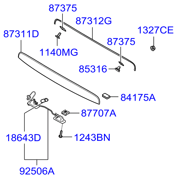 Hyundai 18643-05009-N - Lampadina, Luce freno supplementare autozon.pro