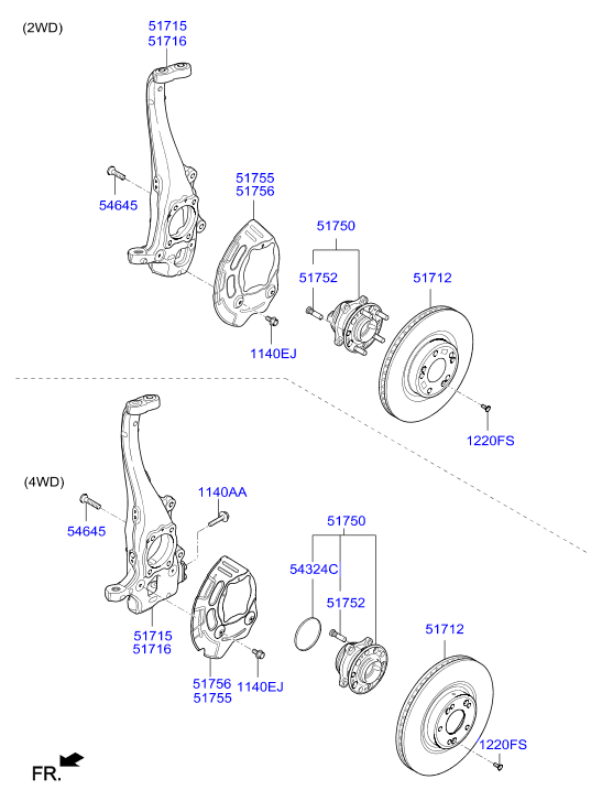 Hyundai 51750B1551 - Kit cuscinetto ruota autozon.pro