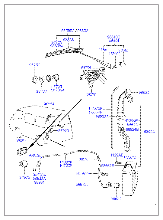 Hyundai 9836002000 - Spazzola tergi autozon.pro