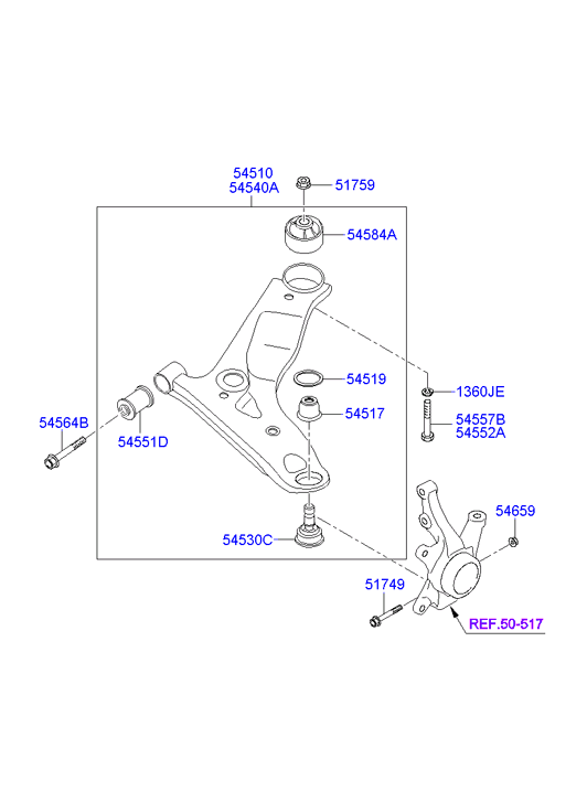 KIA 545300X000 - Giunto di supporto / guida autozon.pro