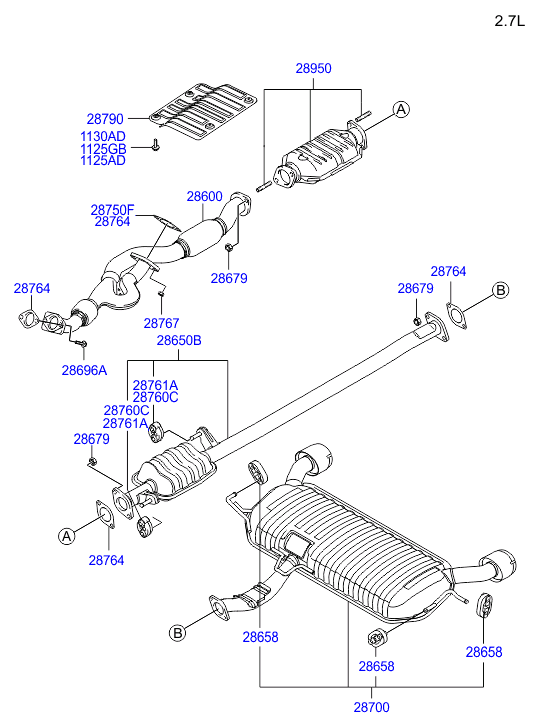 Hyundai 2876428020 - Guarnizione, Tubo gas scarico autozon.pro