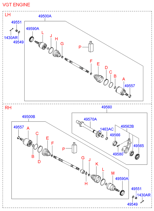 Hyundai 49501-2E400 - Kit giunti, Semiasse autozon.pro