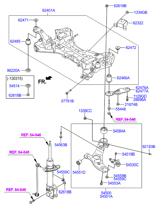 Hyundai 54500-2W200 - Braccio oscillante, Sospensione ruota autozon.pro