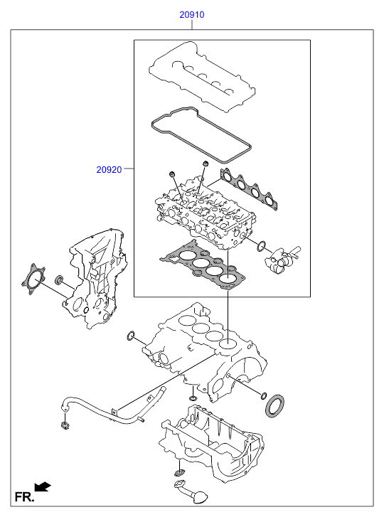 KIA 20910-2BU03 - Kit completo guarnizioni, Motore autozon.pro