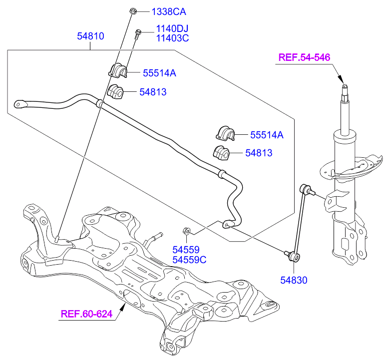 KIA 54830-0U000 - Asta / Puntone, Stabilizzatore autozon.pro