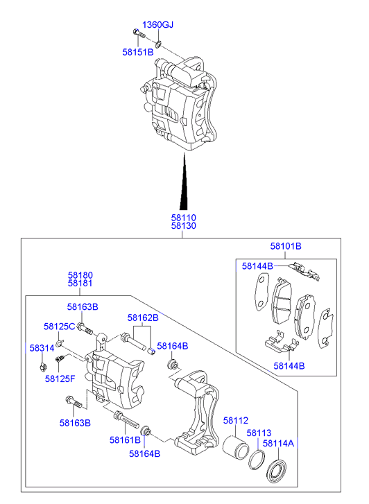 Buessing 58101-1RA00 - Kit pastiglie freno, Freno a disco autozon.pro