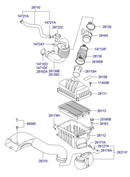 Hyundai 28164-27900 - Debimetro autozon.pro