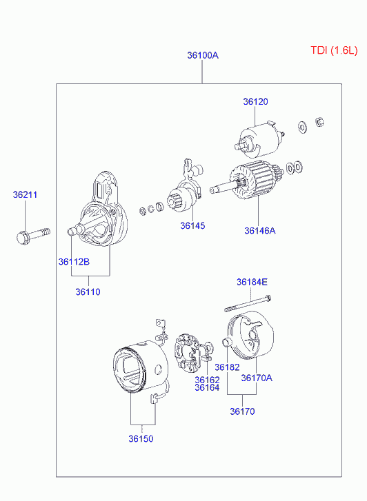 Hyundai 3612032631 - Elettromagnete, Motore d'avviamento autozon.pro